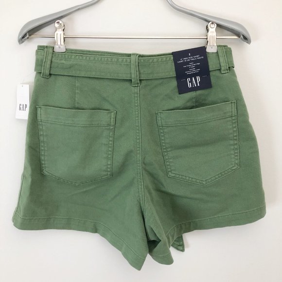NWT High Waisted Khaki Shorts in Twig Green by GAP - Picture 5 of 6